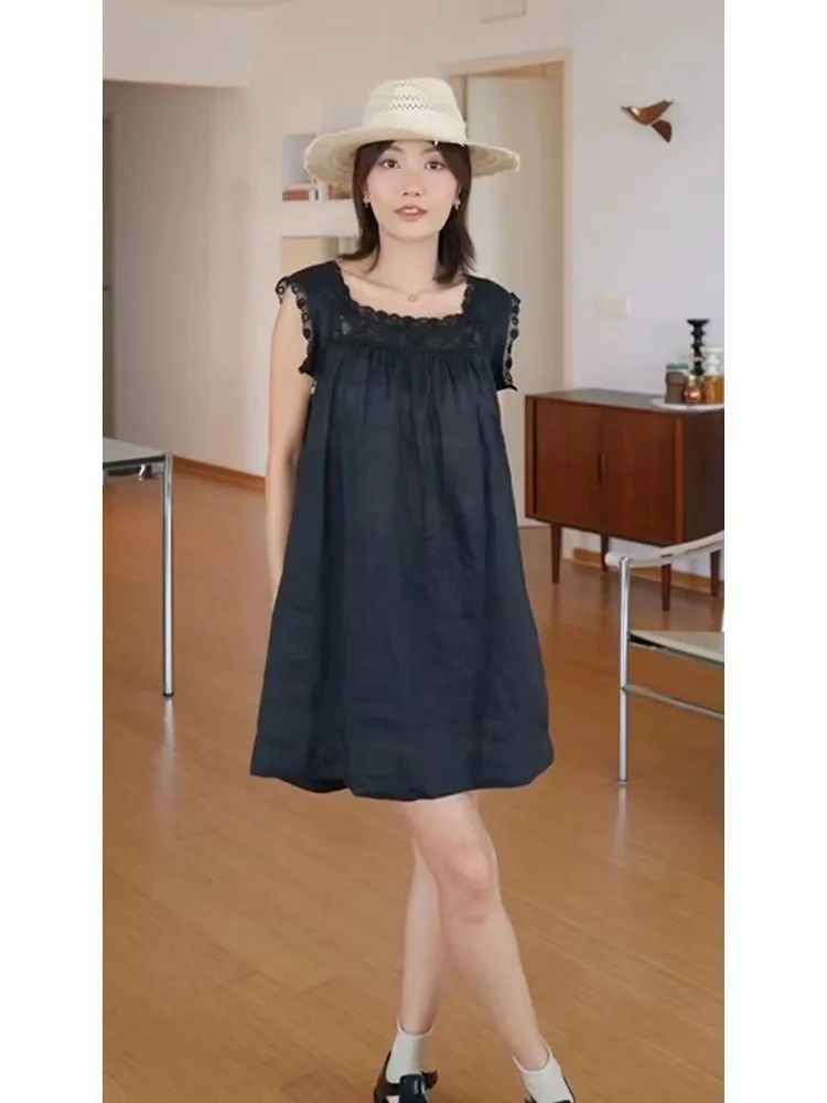 Women's Dress 2024 New Spring Summer Hollow Out Lace Square Collar Loose Casual Sleeveless Robes
Women's Dress 2024 New Spring Summer Hollow Out Lace Square Collar Loose Casual Sleeveless Robes