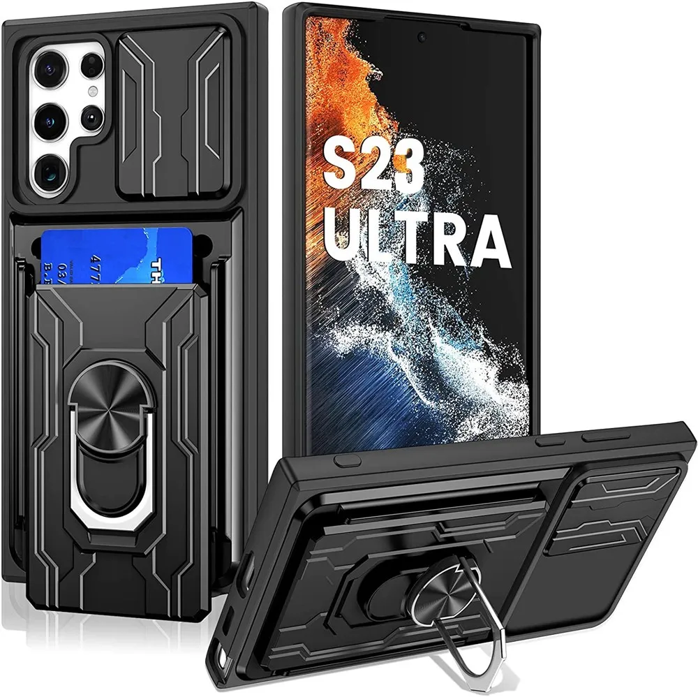 S23 Ultra Case Shockproof Card Slot Ring Stand Cover For Samsung Galaxy S23 Ultra S22 S21 S20 FE Plus Funda Coque Galaxy S23+
S23 Ultra Case Shockproof Card Slot Ring Stand Cover For Samsung Galaxy S23 Ultra S22 S21 S20 FE Plus Funda Coque Galaxy S23+