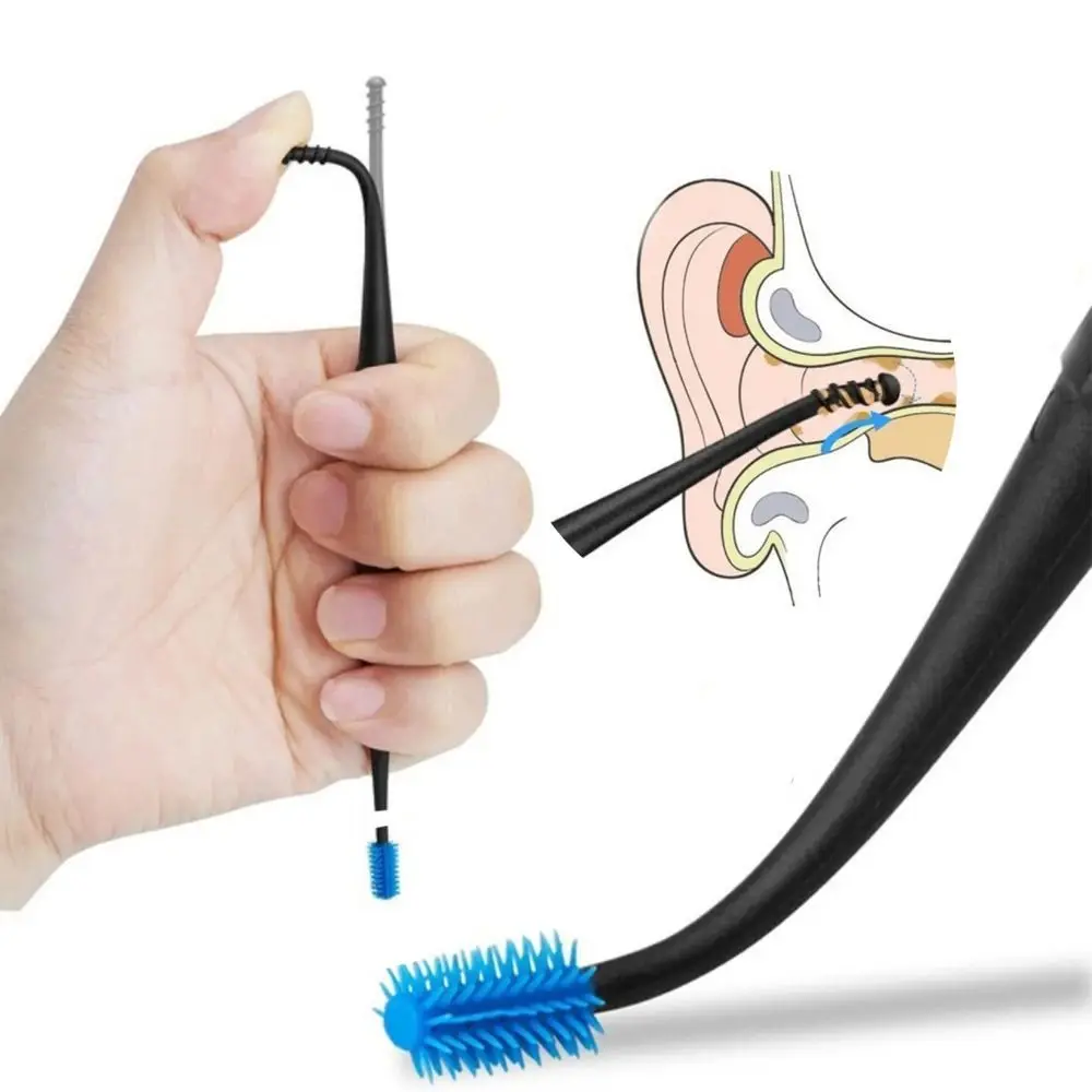 360° Rotary Soft Silicone Earpick Ear Picking Ear Clean Spiral Ear Cleaner Double-ended Massage Ear Wax Clean Tool Hygiene
360° Rotary Soft Silicone Earpick Ear Picking Ear Clean Spiral Ear Cleaner Double-ended Massage Ear Wax Clean Tool Hygiene