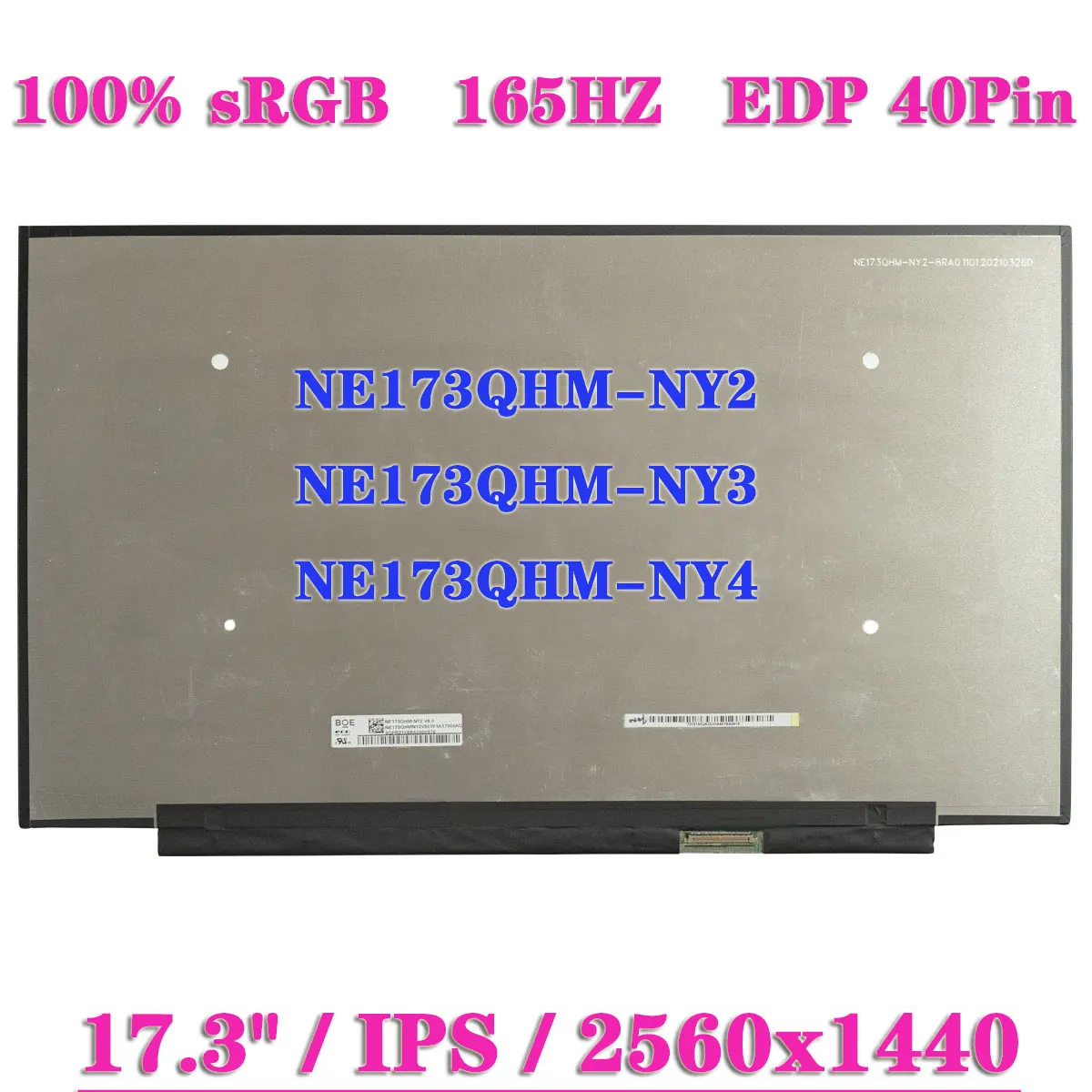 17,3-дюймовый ЖК-экран для ноутбука NE173QHM-NY2 подходит для NE173QHM-NY3 NE173QHM-NY4 QHD 2560x1440 EDP 40Pin 100% sRGB IPS 165 Гц 2K панель
17,3-дюймовый ЖК-экран для ноутбука NE173QHM-NY2 подходит для NE173QHM-NY3 NE173QHM-NY4 QHD 2560x1440 EDP 40Pin 100% sRGB IPS 165 Гц 2K панель