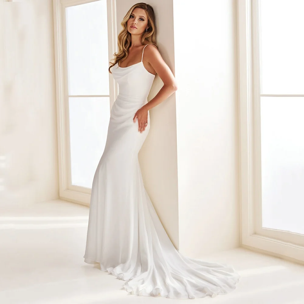 Civil Wedding Dresses For Women 2025 Brides Mermaid Bridal Gowns Sweap Train Spaghetti Straps Formal Bride Dresses Customized
Civil Wedding Dresses For Women 2025 Brides Mermaid Bridal Gowns Sweap Train Spaghetti Straps Formal Bride Dresses Customized
