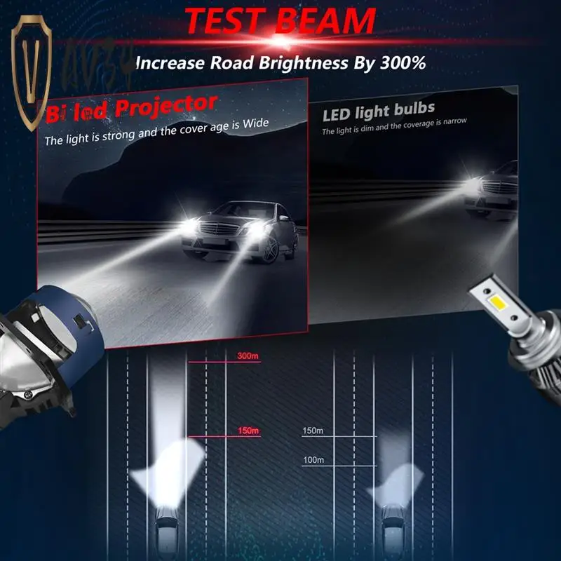 AV34-3 Inch LED Light Bulbs White 6000K Car Projector Lens HID Bi-Xenon High Low Fog Lights H4 H7 9005 9006 9-16V
AV34-3 Inch LED Light Bulbs White 6000K Car Projector Lens HID Bi-Xenon High Low Fog Lights H4 H7 9005 9006 9-16V