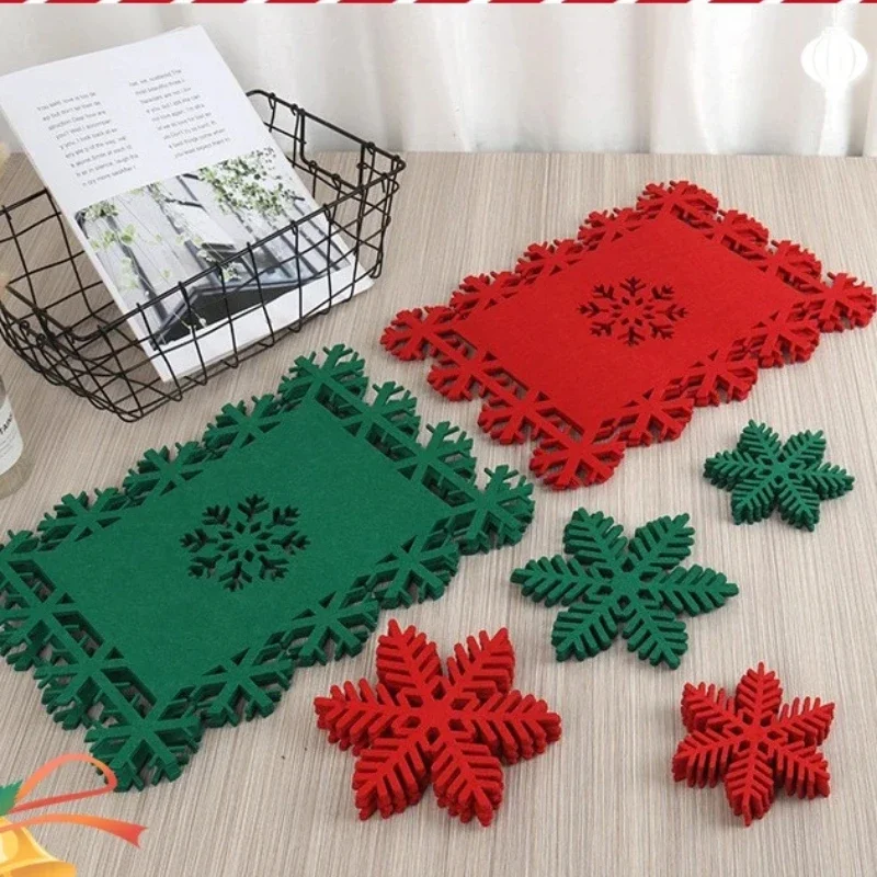 12Pcs/set Christmas Placemats Snowflake Shaped Felt Cup Mat Anti-Skid Table Placemat Kitchen Bowl Mat Home Xmas New Year Decor
12Pcs/set Christmas Placemats Snowflake Shaped Felt Cup Mat Anti-Skid Table Placemat Kitchen Bowl Mat Home Xmas New Year Decor