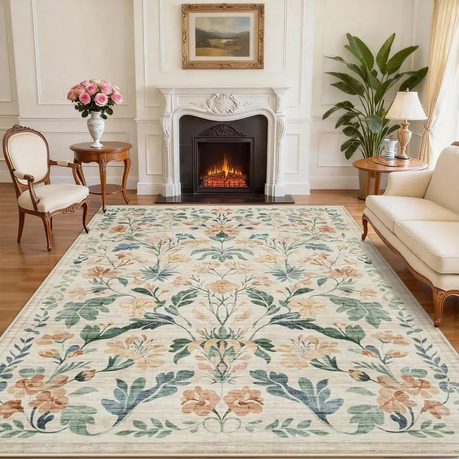 Area Rugs Washable Rug Lagre Boho Living Room Rug Soft NonSlip Thin Carpet Indoor Floor NonShedding Neutral Floral Carpets for B
Area Rugs Washable Rug Lagre Boho Living Room Rug Soft NonSlip Thin Carpet Indoor Floor NonShedding Neutral Floral Carpets for B
