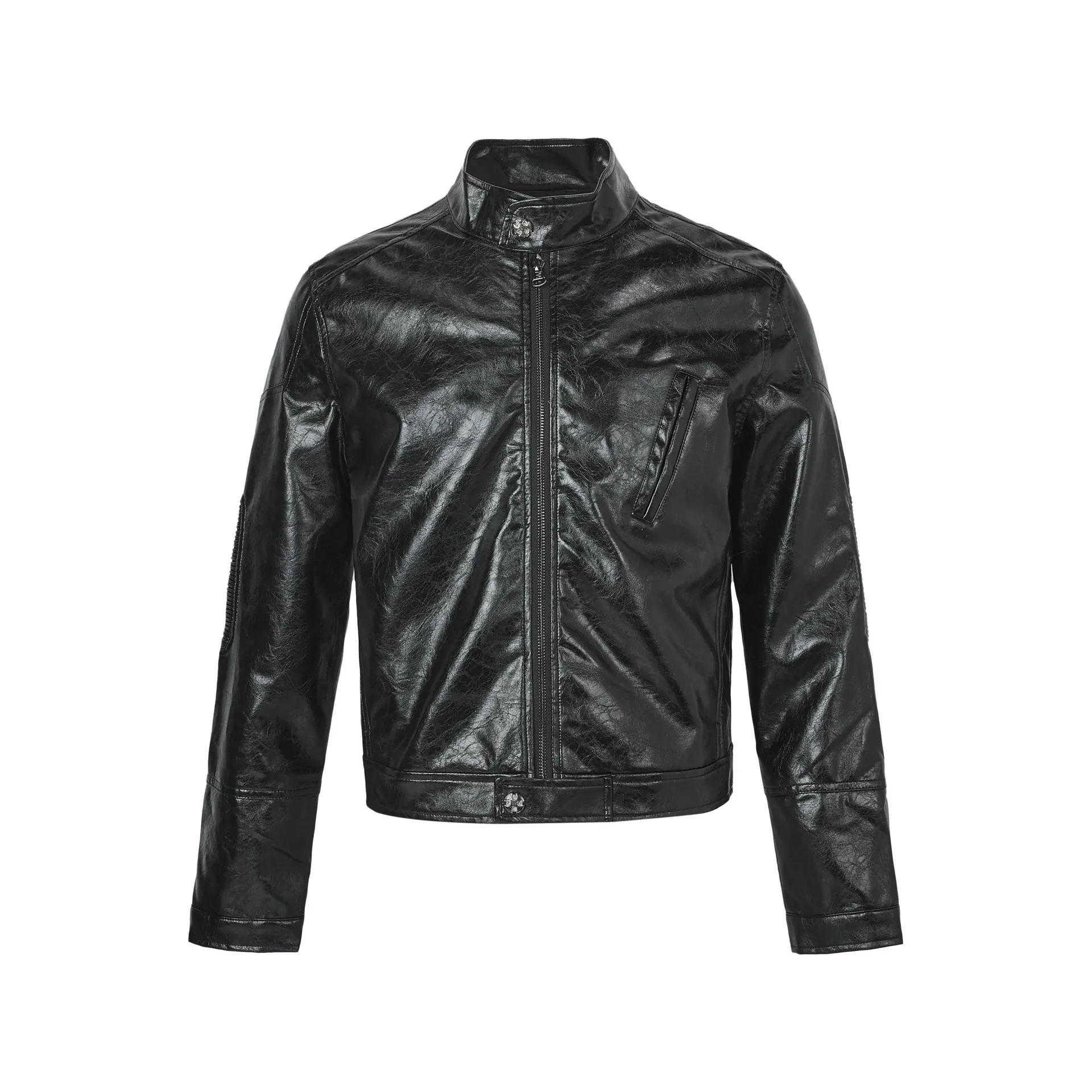 MADE EXTREME Retro Locomotive Short Jacket Made Old Zipper Stand-up Collar Pu Leather Jacket for Men
MADE EXTREME Retro Locomotive Short Jacket Made Old Zipper Stand-up Collar Pu Leather Jacket for Men