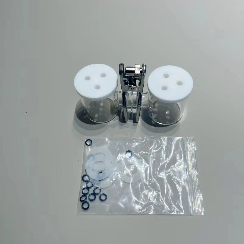 H-type replaceable membrane sealed/unsealed electrolytic cell to cup microbial experimental cell
H-type replaceable membrane sealed/unsealed electrolytic cell to cup microbial experimental cell