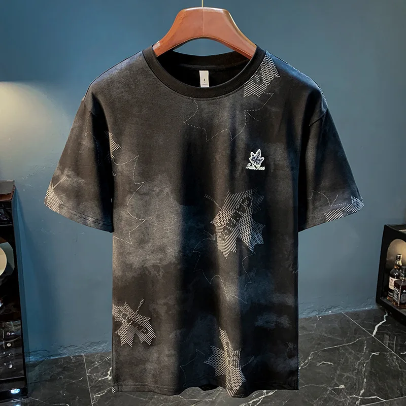 High end embroidered men's short sleeved shirt, summer high-density T-shirt, halo printed loose half sleeved shirt
High end embroidered men's short sleeved shirt, summer high-density T-shirt, halo printed loose half sleeved shirt