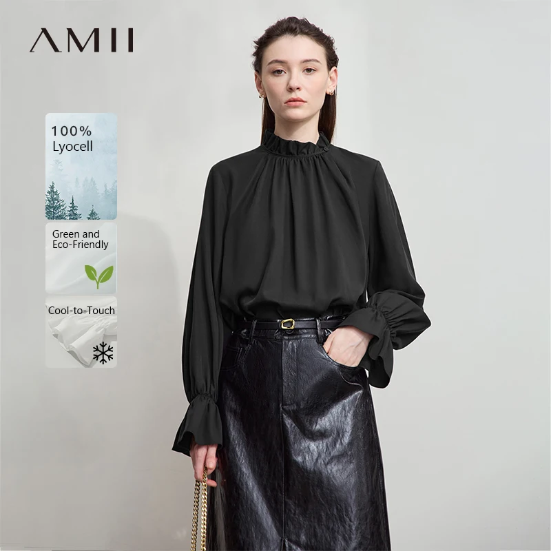 AMII Women's Blouse Simple Loose Stand Collar Butterfly Sleeve Shirts and Blouses 2025 Autumn New Office Ladies Tops 12543102
AMII Women's Blouse Simple Loose Stand Collar Butterfly Sleeve Shirts and Blouses 2025 Autumn New Office Ladies Tops 12543102