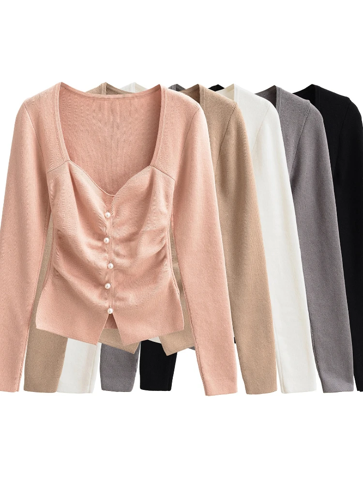 Korobov Y2k Sexy Square Collar Long Sleeve Solid Folds Pearl Buckle Casual All Match Knitted Pullovers
Korobov Y2k Sexy Square Collar Long Sleeve Solid Folds Pearl Buckle Casual All Match Knitted Pullovers