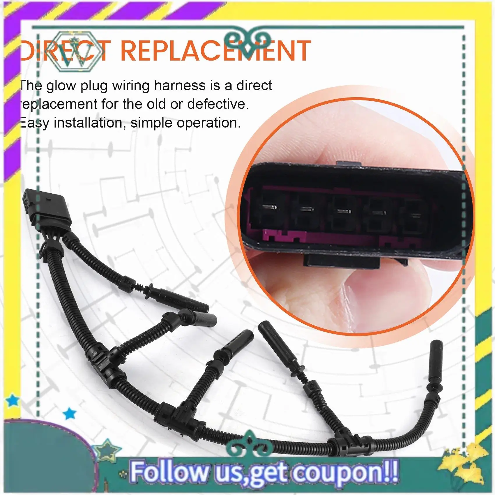 Upgraded Car Glow Plug Bridge Wiring Harness For - Transporter 2.5 TDI 2003-2010 070971277B
Upgraded Car Glow Plug Bridge Wiring Harness For - Transporter 2.5 TDI 2003-2010 070971277B