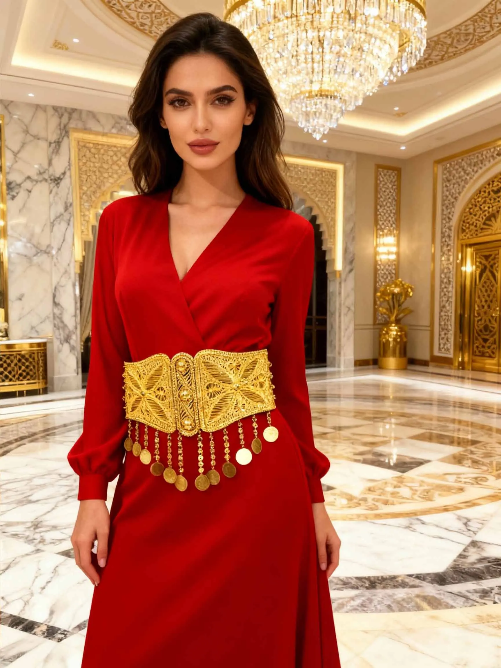 Bohemian Tassel Gold Hollow Coin Print Ladies Fashion Belt Suitable for Outdoor Wedding Party Wear Gift for Friends And Siblings
Bohemian Tassel Gold Hollow Coin Print Ladies Fashion Belt Suitable for Outdoor Wedding Party Wear Gift for Friends And Siblings