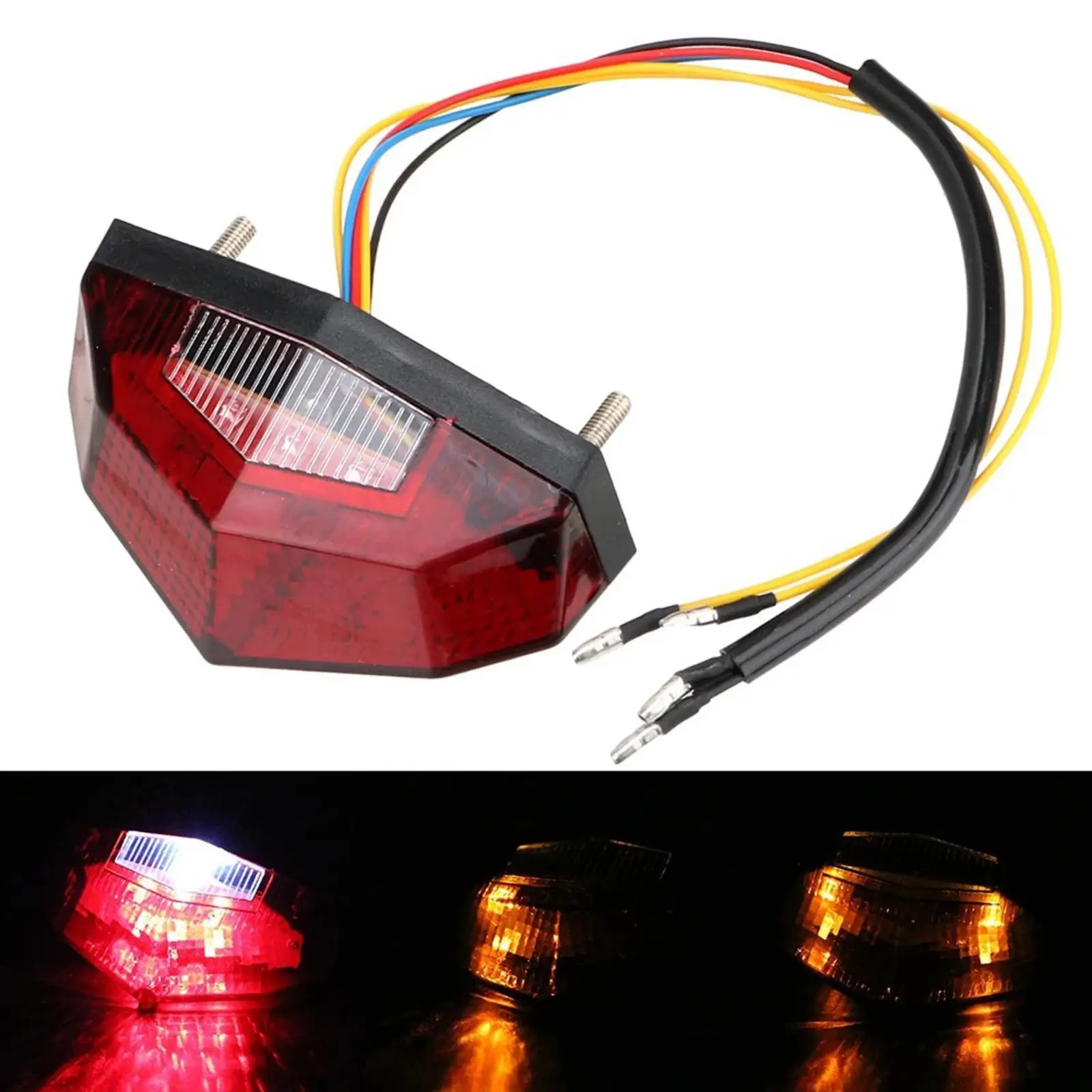 Motorcycle LED Tail Light Rear Brake Lamp Integrated Turn Signal for Cafe Racer or Moped