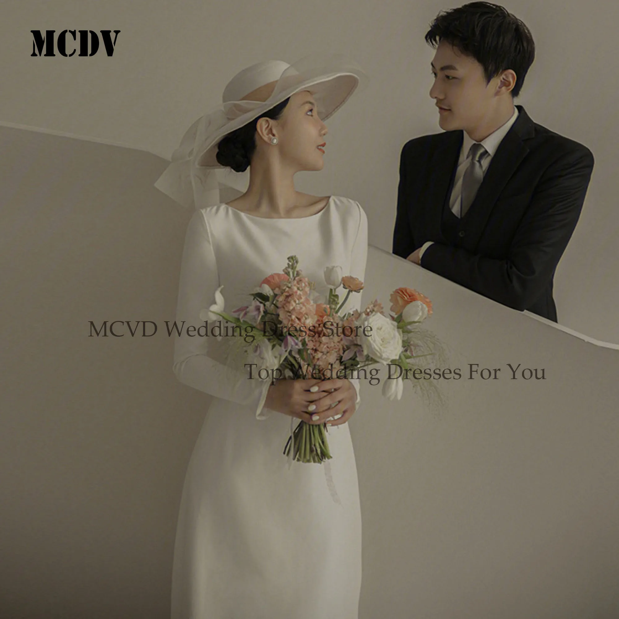 MCDV Backless Satin Korean Wedding Dress 2025 Full Sleeve Floor Length Bride Gowns Scoop Neck Fashion Customized 한국 웨딩드레스
MCDV Backless Satin Korean Wedding Dress 2025 Full Sleeve Floor Length Bride Gowns Scoop Neck Fashion Customized 한국 웨딩드레스