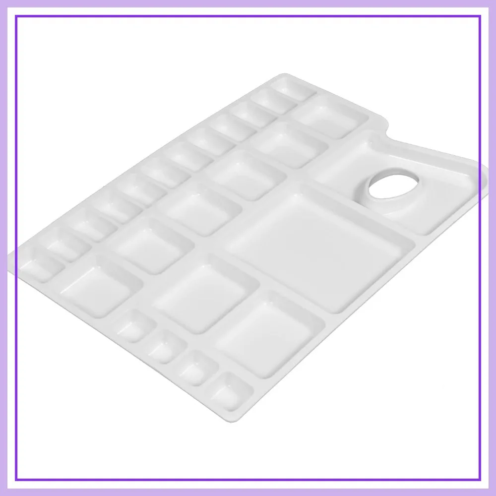 Large Paint Tray with Thumb Hole, 16 Color Compartments, 8 Mixing & 2 Water Areas, Plastic Art Palette for Artists
Large Paint Tray with Thumb Hole, 16 Color Compartments, 8 Mixing & 2 Water Areas, Plastic Art Palette for Artists