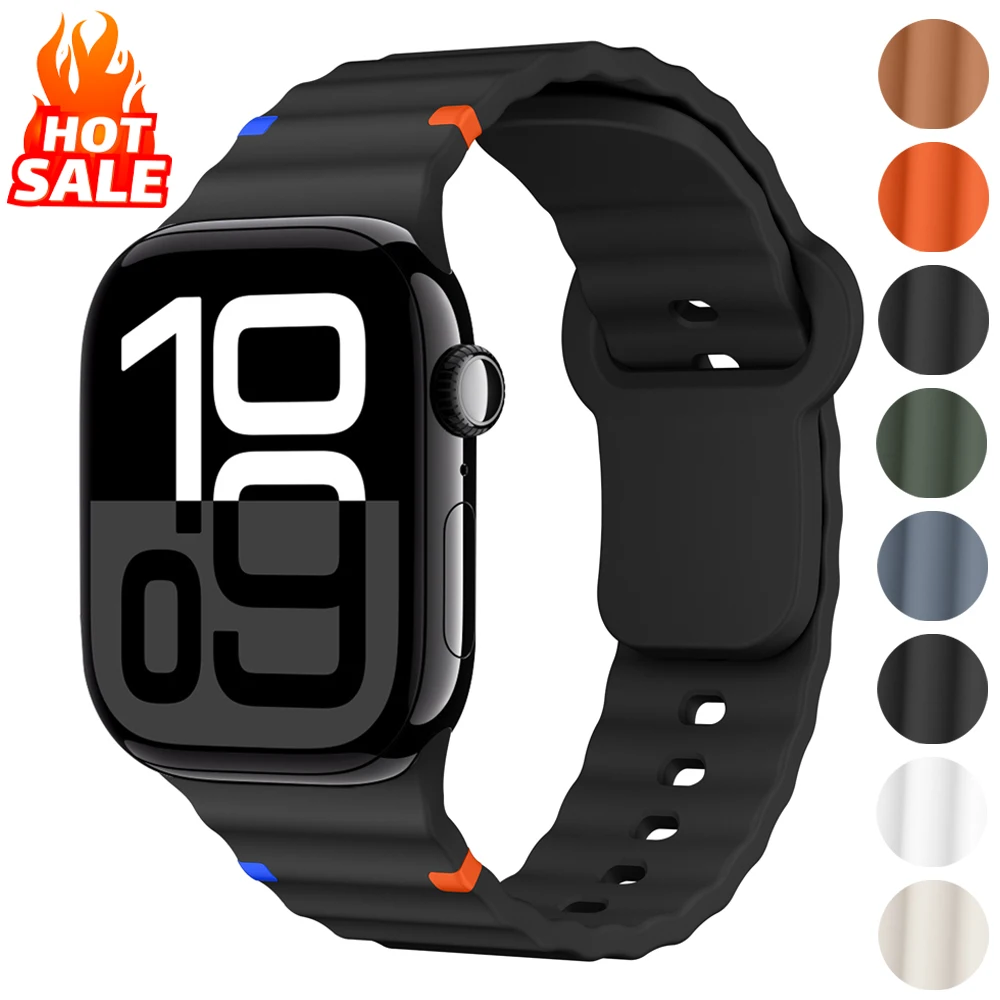 Silicone Strap for Apple watch Band 46mm 42mm 45mm 44mm 40mm 41mm Correa Bracelet iWatch Series 10 SE 9 8 7 6 5 4 3 Ultra 2 49mm
Silicone Strap for Apple watch Band 46mm 42mm 45mm 44mm 40mm 41mm Correa Bracelet iWatch Series 10 SE 9 8 7 6 5 4 3 Ultra 2 49mm