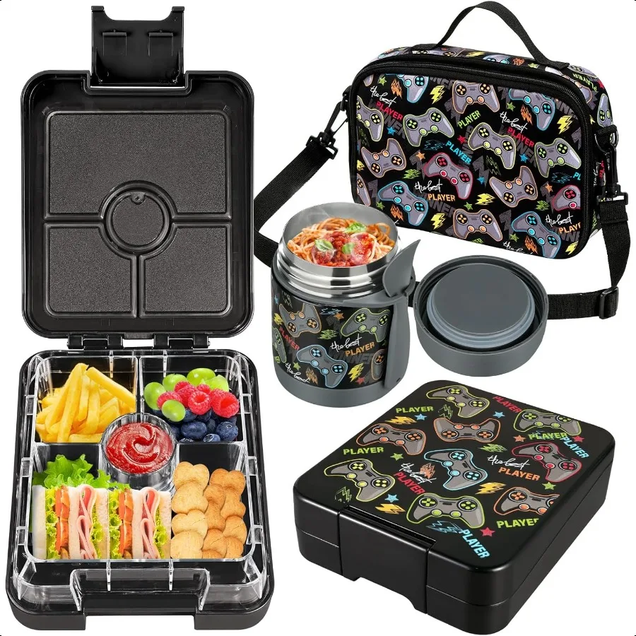 Bento Lunch Box Set for with 10oz Soup Thermo LeakProof Lunch Containers with 4 Compartment Thermo Hot Food Jar and Insulated L
Bento Lunch Box Set for with 10oz Soup Thermo LeakProof Lunch Containers with 4 Compartment Thermo Hot Food Jar and Insulated L