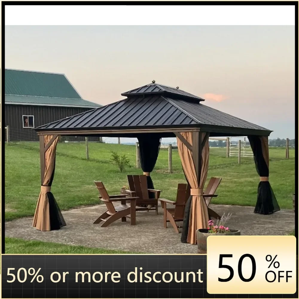 12'X 14 'outdoor hardtop pavilion, permanent outdoor heavy-duty sunshade, terrace all-weather aluminummetal roofbackyardpavilion
12'X 14 'outdoor hardtop pavilion, permanent outdoor heavy-duty sunshade, terrace all-weather aluminummetal roofbackyardpavilion
