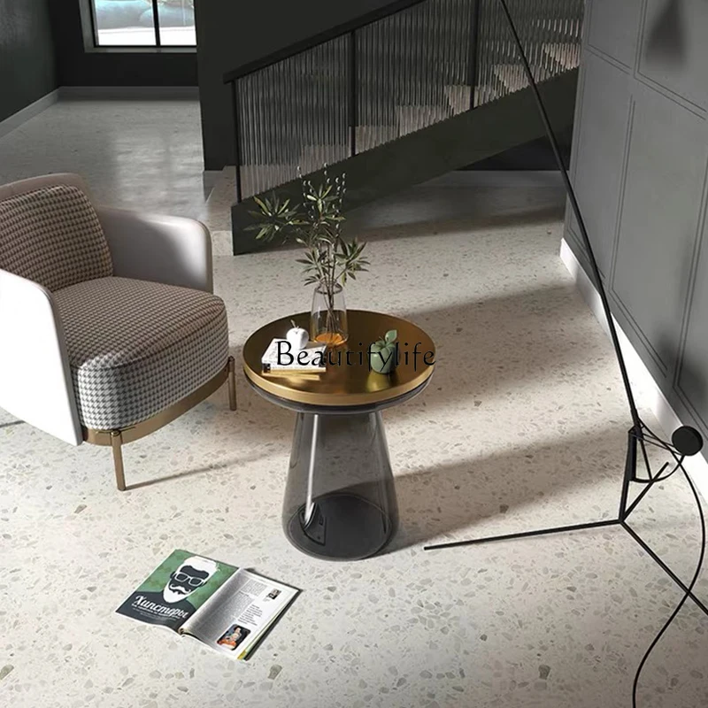 Round Nordic glass coffee table Internet celebrity living room light luxury transparent sofa corner table
Round Nordic glass coffee table Internet celebrity living room light luxury transparent sofa corner table