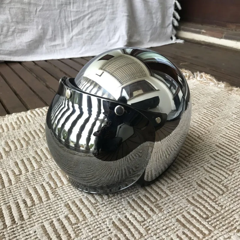 Mirror Silver Chrome Motorcycle Helmet Open Face Moto Helmet Electric Bicycle Helmet Men Women Summer Scooter Motorbike CE
Mirror Silver Chrome Motorcycle Helmet Open Face Moto Helmet Electric Bicycle Helmet Men Women Summer Scooter Motorbike CE