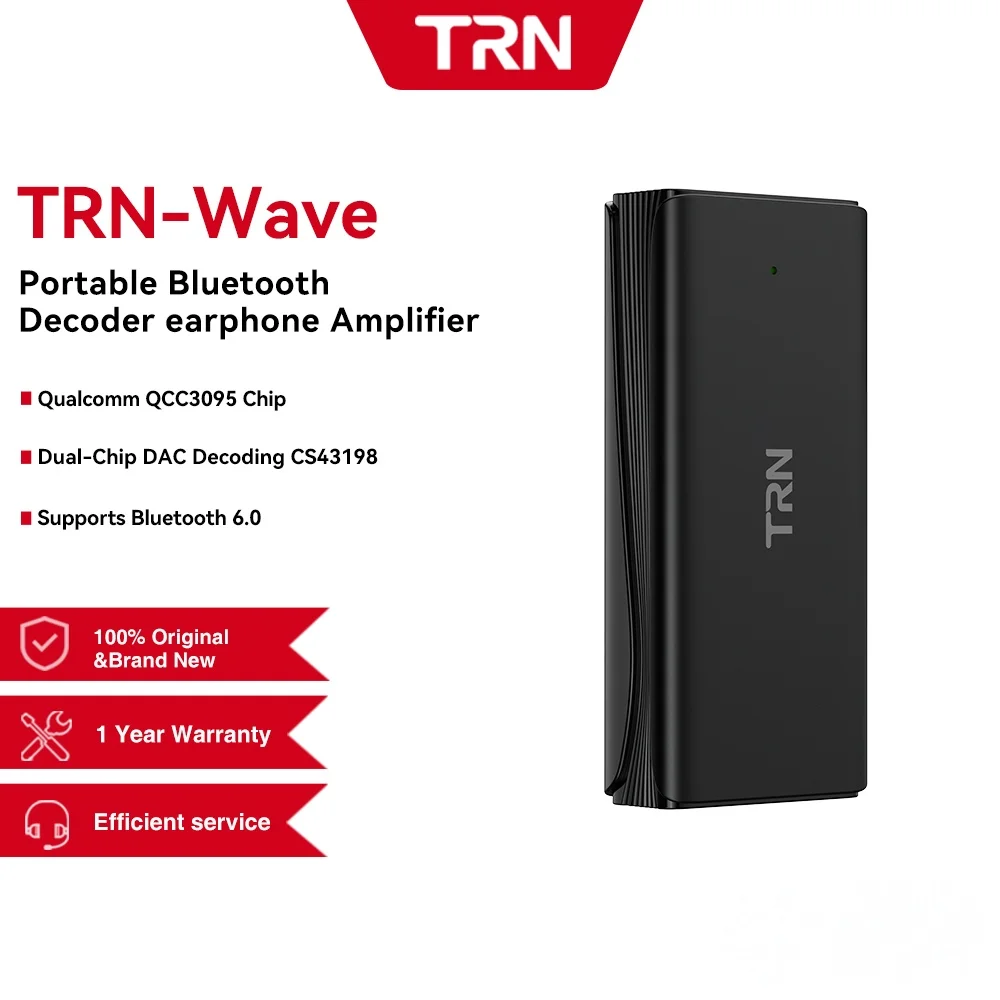 TRN Wave QCC3095 + Dual CS43198 Portable DAC/AMP Supports Bluetooth 6.0 Decoder earphone Amplifier 4.4mm/3.5mm Type-C USB
TRN Wave QCC3095 + Dual CS43198 Portable DAC/AMP Supports Bluetooth 6.0 Decoder earphone Amplifier 4.4mm/3.5mm Type-C USB