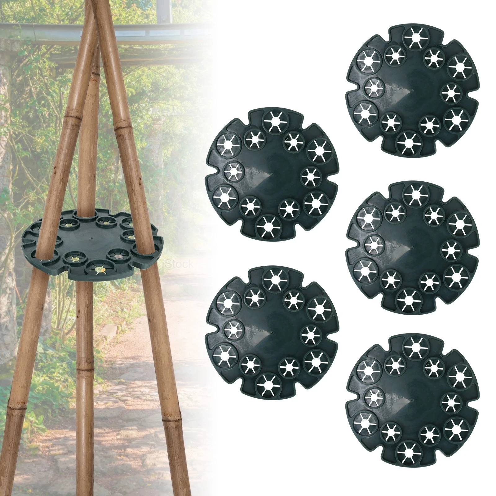 5Pcs Garden Plant Support Protection Trays Bamboo Cane Holder Balcony Plants Support Rack Connectors Garden Stake For Climbing
5Pcs Garden Plant Support Protection Trays Bamboo Cane Holder Balcony Plants Support Rack Connectors Garden Stake For Climbing