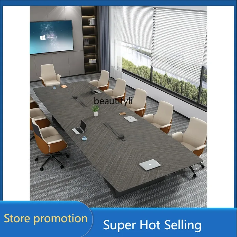 a485 High-end large conference table long table simple modern conference room negotiation table and chair combination workbench
a485 High-end large conference table long table simple modern conference room negotiation table and chair combination workbench