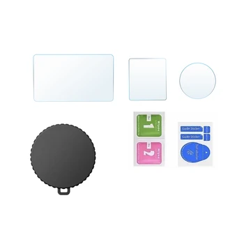 3pcs Protection Films Lens Screen Tempered Glass Films + 1pcs Lens Cap Protective Cover for DJI Osmo Action 5 Pro 4 3 Camera