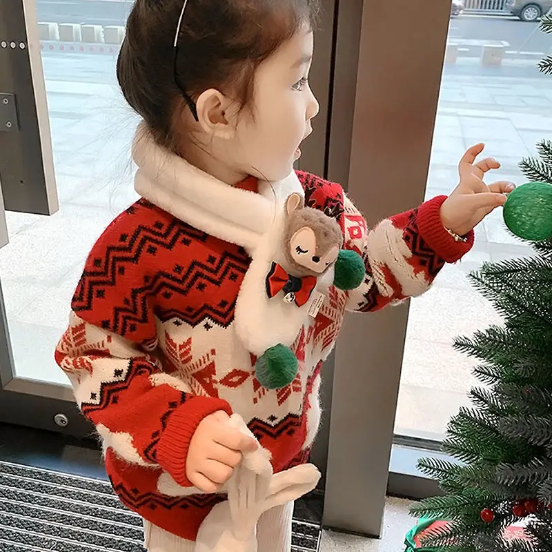 Baby Girls Christmas Sweater Children 2024 New Autumn Winter Fashion Simple Casual Warm Sweater Top European Fashion Style
Baby Girls Christmas Sweater Children 2024 New Autumn Winter Fashion Simple Casual Warm Sweater Top European Fashion Style