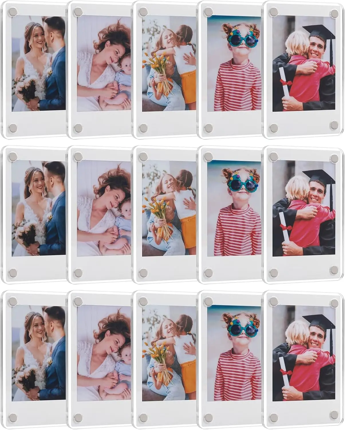 Acrylic Fridge Magnetic Frame for Polaroid Instax Mini, 2.36x3.54in Double Sided Clear Picture Display, Strong Magnet
Acrylic Fridge Magnetic Frame for Polaroid Instax Mini, 2.36x3.54in Double Sided Clear Picture Display, Strong Magnet