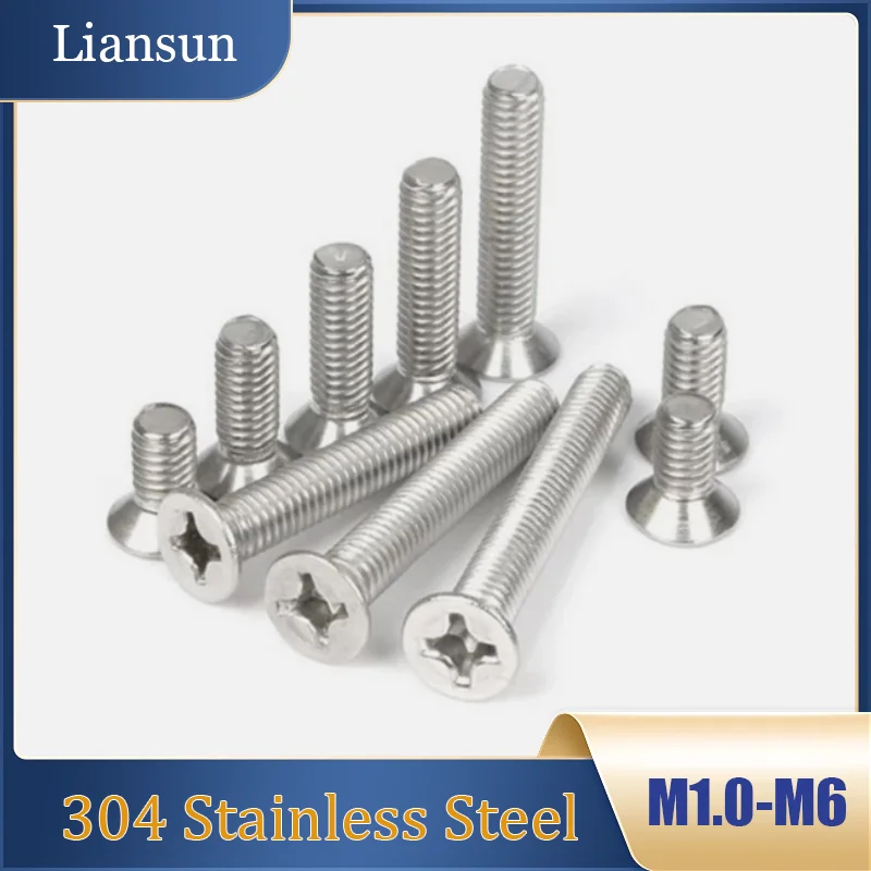 304 Stainless Steel Countersunk Machine Screws M1.0M1.2M1.4M1.7M2M2.2M3M3.5M4M5M6Flat-head cross-recessed bolt Countersunk screw
304 Stainless Steel Countersunk Machine Screws M1.0M1.2M1.4M1.7M2M2.2M3M3.5M4M5M6Flat-head cross-recessed bolt Countersunk screw