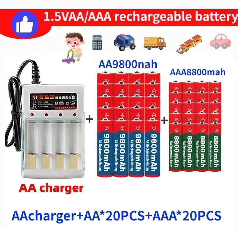 AA AAA Battery 2024 100% Original Rechargeable Battery Original Best-selling 1.5V AA9800MAH+AAAA8800MAH+EU/US charger shaver
AA AAA Battery 2024 100% Original Rechargeable Battery Original Best-selling 1.5V AA9800MAH+AAAA8800MAH+EU/US charger shaver
