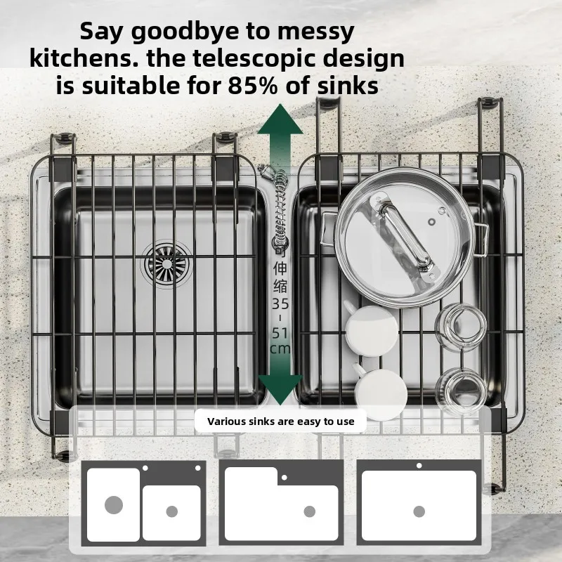 Kitchen Retractable Drain Rack Sink Vegetable Basin Drain Pad Dish Shelf Fruit and Vegetable Kitchenware Storage Water Filter
Kitchen Retractable Drain Rack Sink Vegetable Basin Drain Pad Dish Shelf Fruit and Vegetable Kitchenware Storage Water Filter
