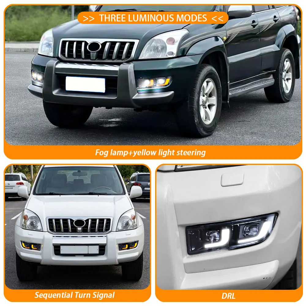 LED Fog Lights Daytime Running Light Turn Signal Light for Toyota Land Cruiser Prado 120 GRJ120 TRJ120 FJ120 LC120 2002-2010
LED Fog Lights Daytime Running Light Turn Signal Light for Toyota Land Cruiser Prado 120 GRJ120 TRJ120 FJ120 LC120 2002-2010