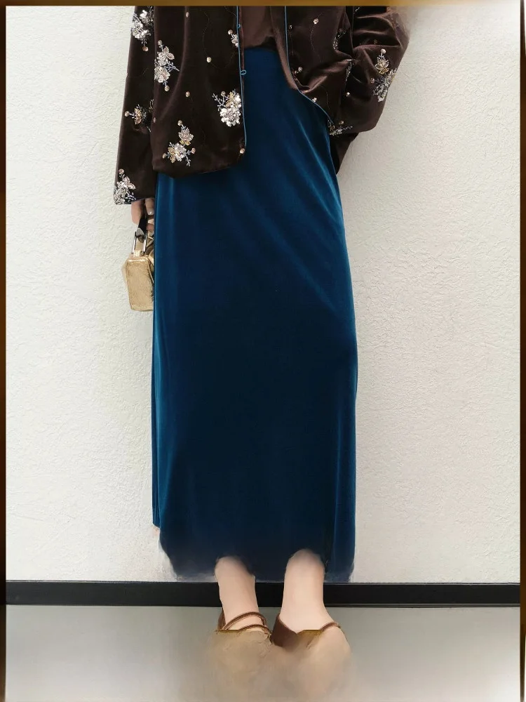 MeiYang Chinese Style Velvet Skirt Mid-Length Straight Cut High Waist Simple Design Casual Polyester Fiber Side Zipper
MeiYang Chinese Style Velvet Skirt Mid-Length Straight Cut High Waist Simple Design Casual Polyester Fiber Side Zipper