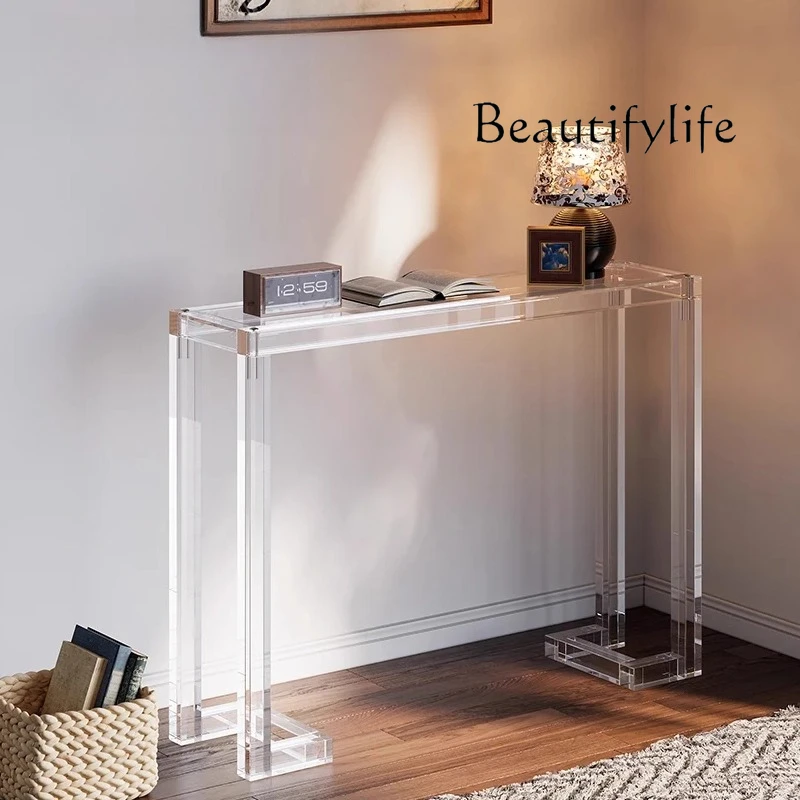 Simple and modern transparent Yak entrance table, living room, home corridor shelf, rectangular ultra-narrow strip table
Simple and modern transparent Yak entrance table, living room, home corridor shelf, rectangular ultra-narrow strip table