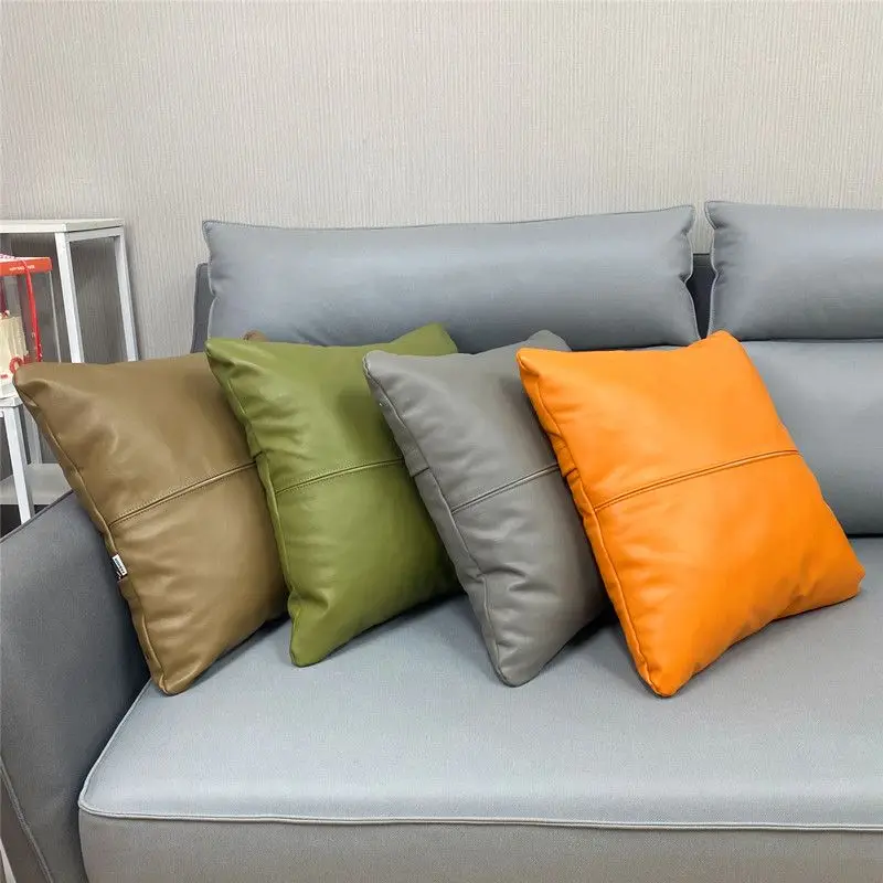 First Layer Soft Cowhide Patchwork Retro Pillow Cover Living Room Sofa Nordic Orange Leather Throw Pillowcase
First Layer Soft Cowhide Patchwork Retro Pillow Cover Living Room Sofa Nordic Orange Leather Throw Pillowcase