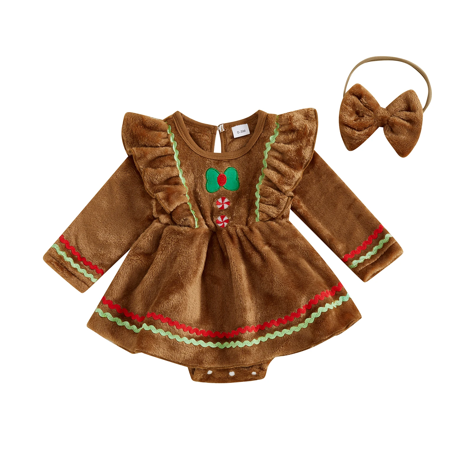 Baby Girls Christmas Romper Dress Gingerbread Long Sleeves Jumpsuits and Cute Headband Set for Toddler Infant Outfits 
Baby Girls Christmas Romper Dress Gingerbread Long Sleeves Jumpsuits and Cute Headband Set for Toddler Infant Outfits