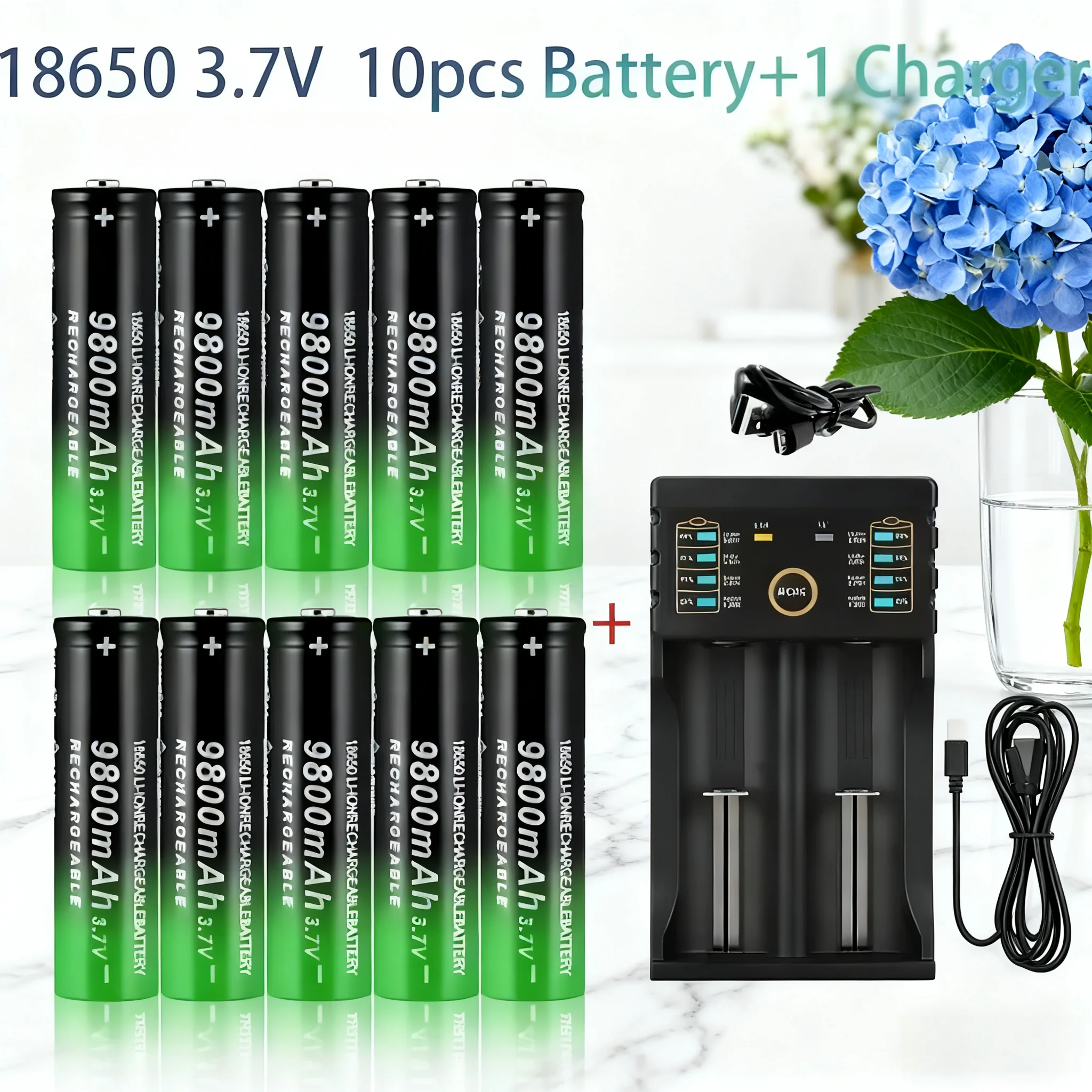 10pcs 9800mAh 18650 Li-ion Battery 3.7V Rechargeable High Capacity Battery for Flashlight/Torch Premium Quality
10pcs 9800mAh 18650 Li-ion Battery 3.7V Rechargeable High Capacity Battery for Flashlight/Torch Premium Quality