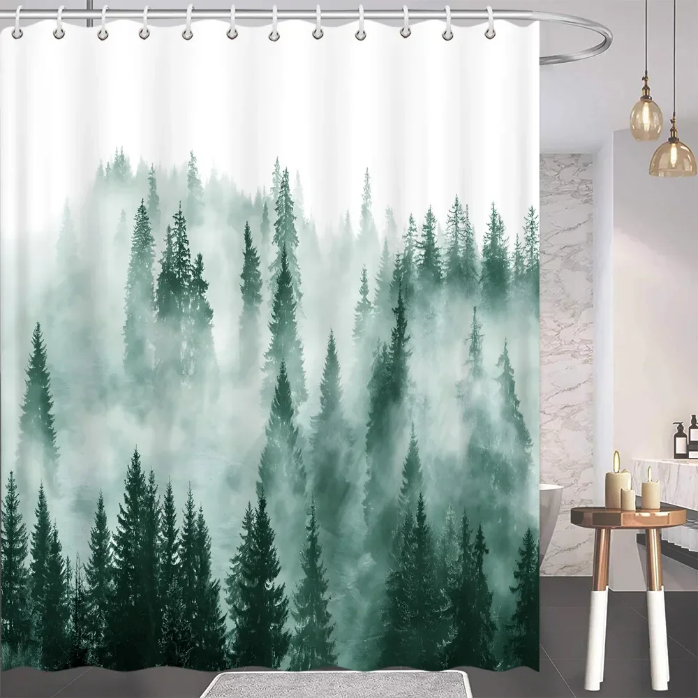 Natural Bathroom Decor Shower Curtain Grey White Mountains Birds Pine Forest Landscape Scenery Bathroom Curtains Fabric Washable
Natural Bathroom Decor Shower Curtain Grey White Mountains Birds Pine Forest Landscape Scenery Bathroom Curtains Fabric Washable
