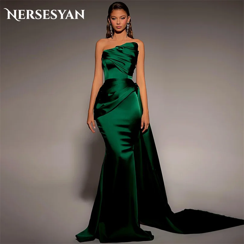 Nersesyan Luxury Green Satin Formal Party Dresses Mermaid Sleeveless Pleated Evening Gowns Floor-Length Draped Prom Dress 2023
Nersesyan Luxury Green Satin Formal Party Dresses Mermaid Sleeveless Pleated Evening Gowns Floor-Length Draped Prom Dress 2023