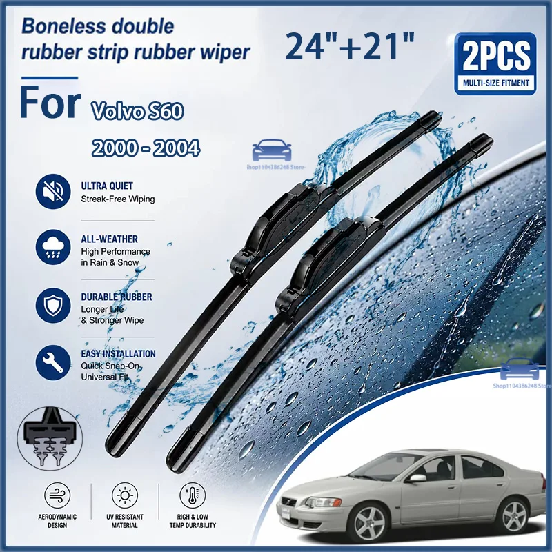 Front Wiper Blades for Volvo S60 2000 - 2004 Windshield Windscreen Clean Window Car Rain Brushes 24"+21" Modification Parts
Front Wiper Blades for Volvo S60 2000 - 2004 Windshield Windscreen Clean Window Car Rain Brushes 24"+21" Modification Parts