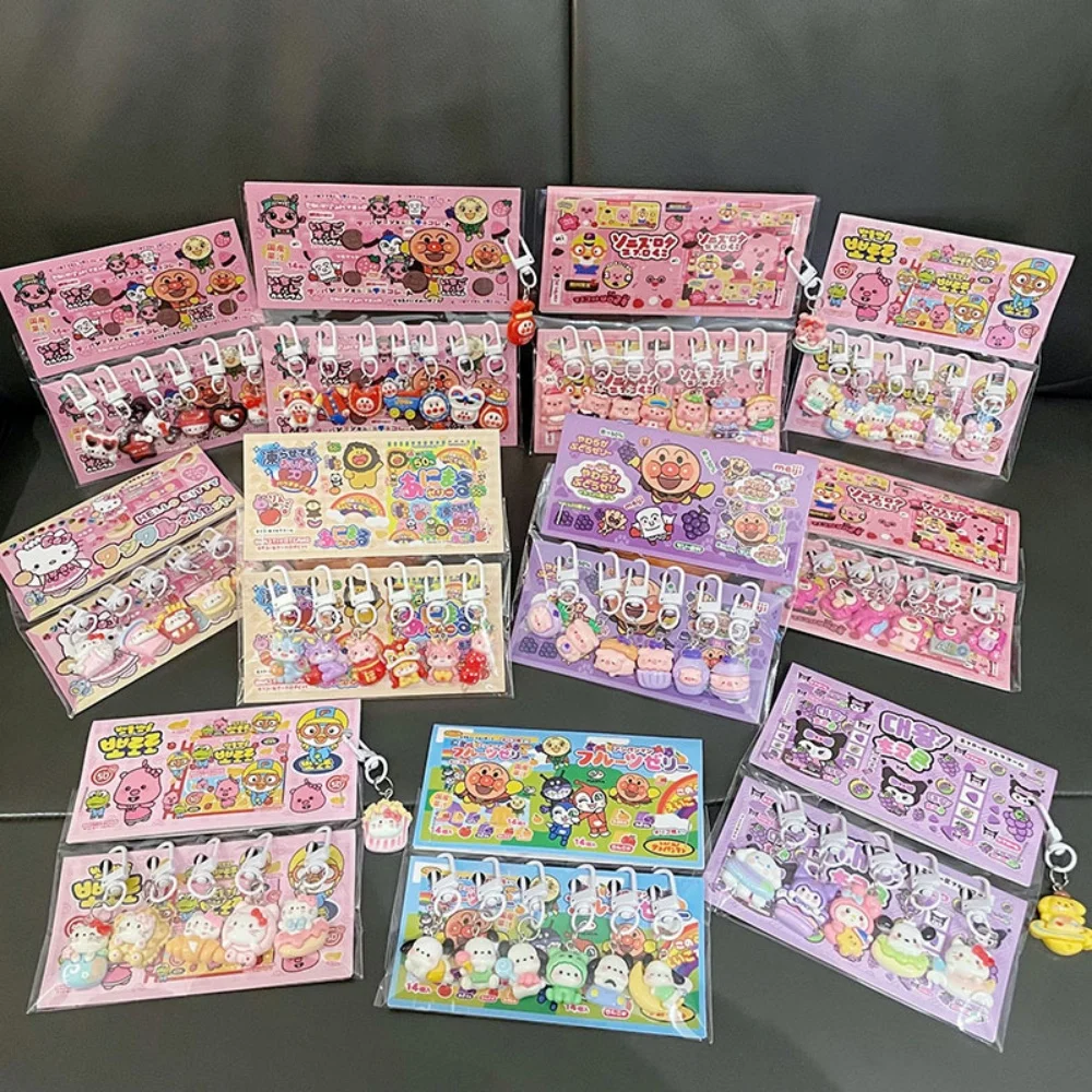 6 шт., аксессуары Sanrio, кулон из смолы с героями мультфильмов, набор ключей HelloKitty Kuromi, маленький подарок для девочек, милая студенческая сумка, подвесная карта, подарок
6 шт., аксессуары Sanrio, кулон из смолы с героями мультфильмов, набор ключей HelloKitty Kuromi, маленький подарок для девочек, милая студенческая сумка, подвесная карта, подарок