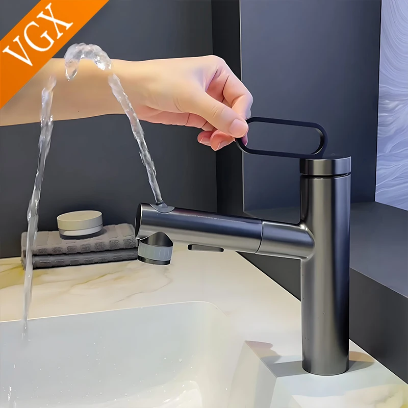 VGX Bathroom Sink Faucet Basin Pull-out Faucet Hot and Cold Water Mixer Water Tap Single Hole For Bathroom Sinks Faucet Taps
VGX Bathroom Sink Faucet Basin Pull-out Faucet Hot and Cold Water Mixer Water Tap Single Hole For Bathroom Sinks Faucet Taps