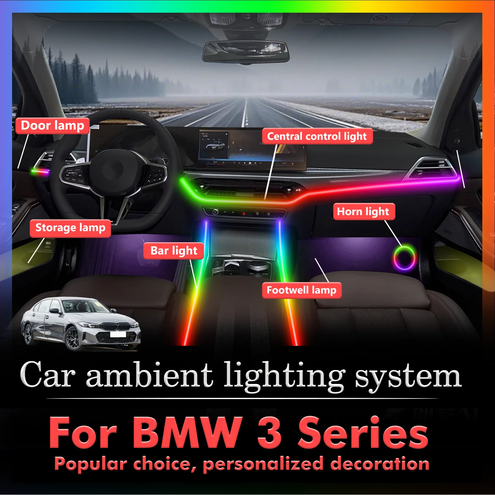 Для BMW 3 серии умный пульт дистанционного управления RGB 64 цвета светодиодный салон автомобиля окружающее освещение энергосберегающий эффективный комплект ламп
Для BMW 3 серии умный пульт дистанционного управления RGB 64 цвета светодиодный салон автомобиля окружающее освещение энергосберегающий эффективный комплект ламп