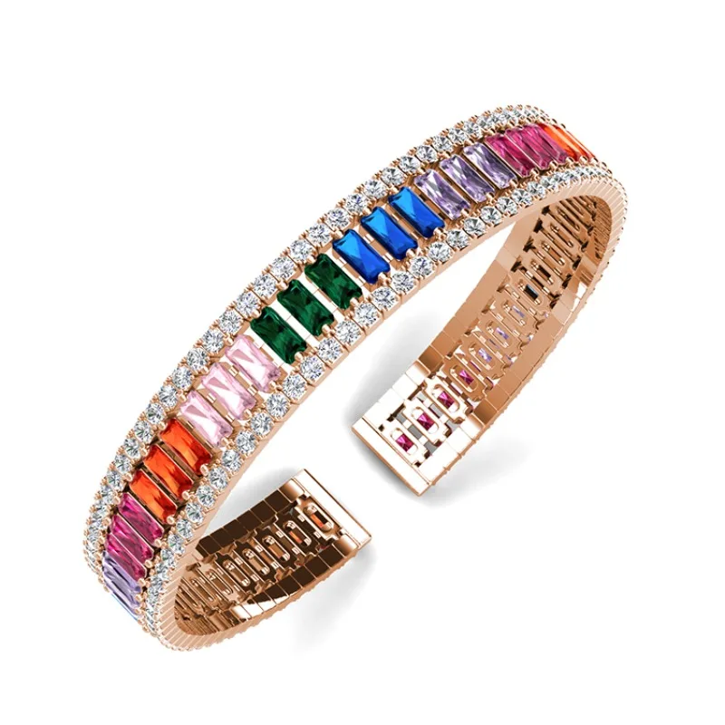 Daisini Rainbow Bangles Crystals from Swarovski Cuff Bangle Women Full of Rhinestone Female Fine Jewelry Bright Wedding Party
Daisini Rainbow Bangles Crystals from Swarovski Cuff Bangle Women Full of Rhinestone Female Fine Jewelry Bright Wedding Party