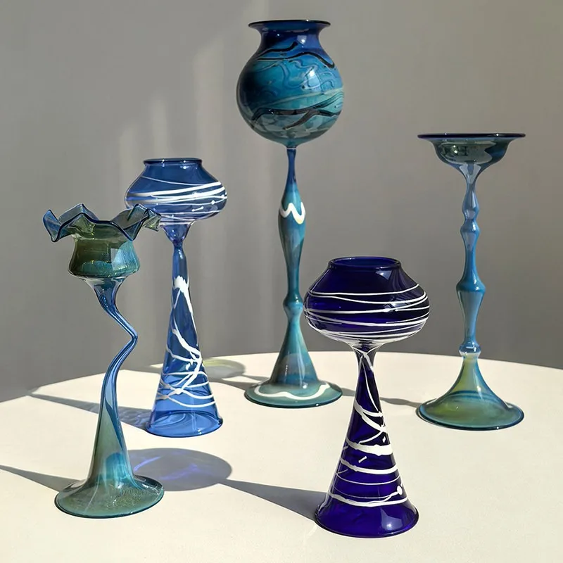 Medieval style colored handmade art glass aromatherapy tall candlestick desktop light luxury niche decorative ornament
Medieval style colored handmade art glass aromatherapy tall candlestick desktop light luxury niche decorative ornament