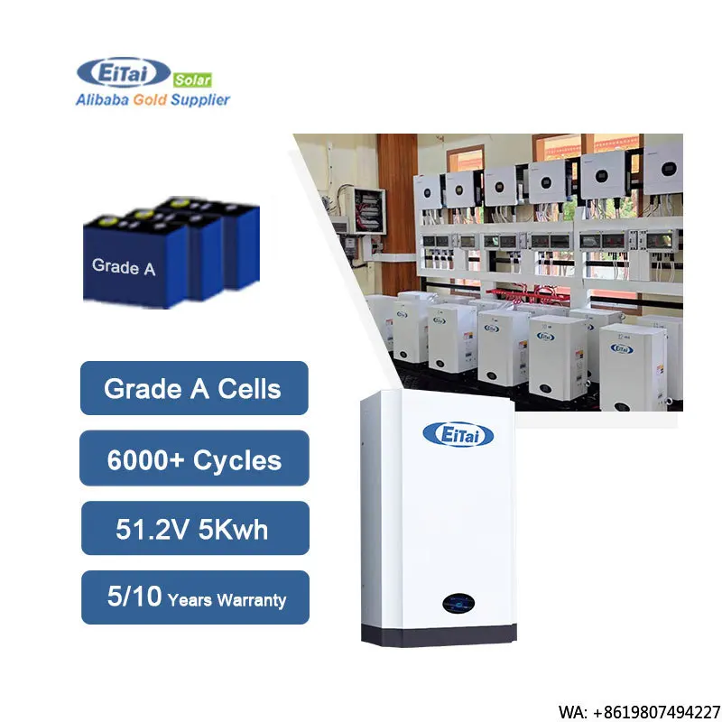 Batterie Wall-Mounted Lithium Iron Phosphate Battery Au Apx 5Kw 51.2V 220V Charger for Solar System 5Kw Built-In Bms
Batterie Wall-Mounted Lithium Iron Phosphate Battery Au Apx 5Kw 51.2V 220V Charger for Solar System 5Kw Built-In Bms