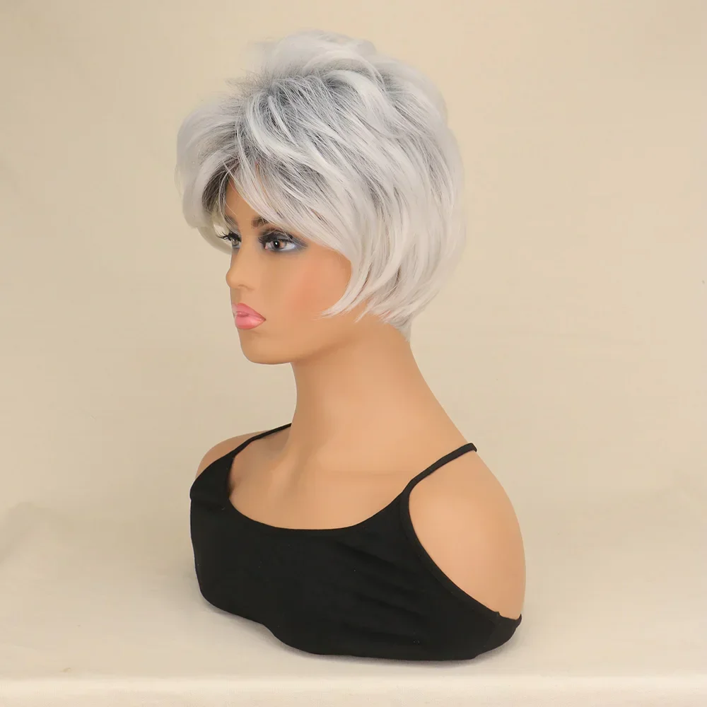 WHIMSICAL W Synthetic Women Mixed Black Gray Short Wigs Natural Hair Wigs Heat Resistant Hair Wig for Women
WHIMSICAL W Synthetic Women Mixed Black Gray Short Wigs Natural Hair Wigs Heat Resistant Hair Wig for Women