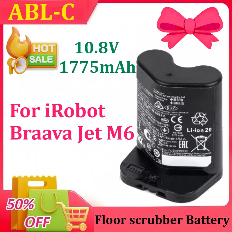 New 1775mAh 10.8V ABL-C for IRobot Braava Jet M6 Rechargeable Floor Scrubber Battery
New 1775mAh 10.8V ABL-C for IRobot Braava Jet M6 Rechargeable Floor Scrubber Battery