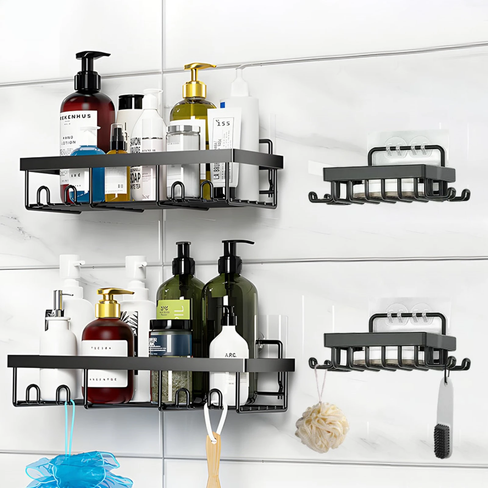 4 Pack Stainless Steel Shower Shelf Bathroom Caddy Shelves Storage Rack With Soap Rack Bathroom Shelf With Adhesive Board
4 Pack Stainless Steel Shower Shelf Bathroom Caddy Shelves Storage Rack With Soap Rack Bathroom Shelf With Adhesive Board